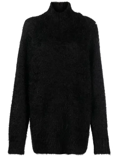 Rotate Birger Christensen Long-sleeve Knitted Jumper In Black