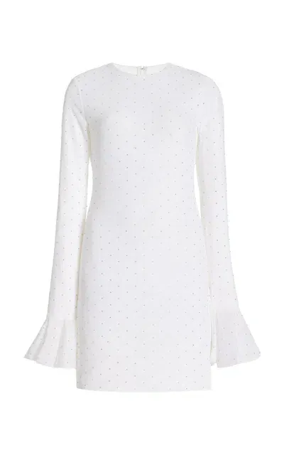 Rotate Birger Christensen Crystal-embellished Mini Dress In Bright White