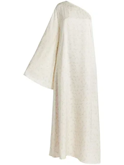 Rotate Birger Christensen Printed One-shoulder Maxi Dress In Neutrals