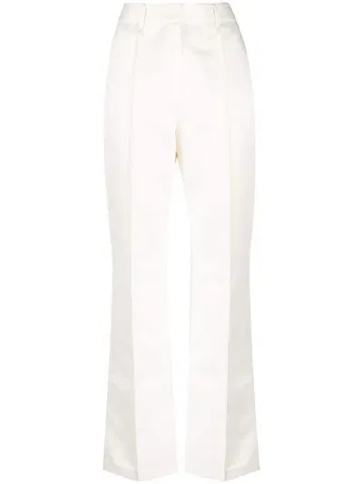 Rotate Birger Christensen Recycled Polyester High-waisted Trousers In Nude & Neutrals