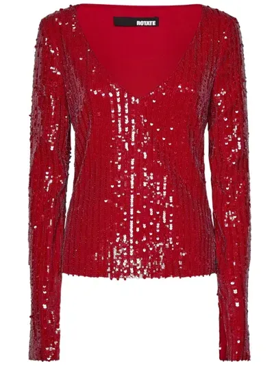 Rotate Birger Christensen Red Sequined Top