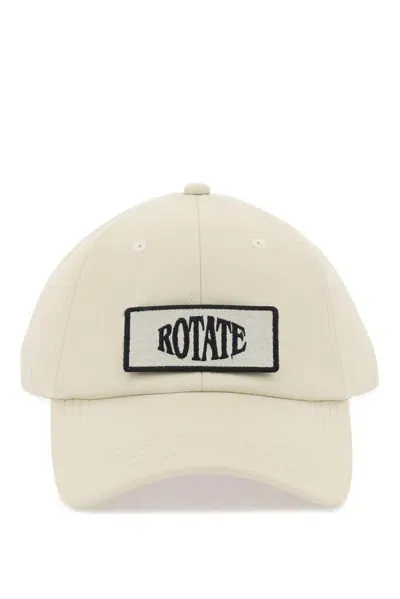 Rotate Birger Christensen Rotate Logo Patch Curved Peak Cap In Beige