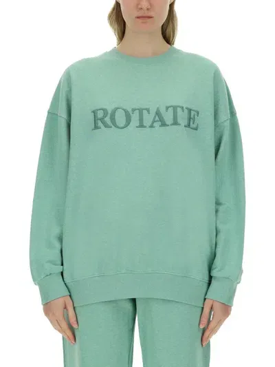 Rotate Birger Christensen Rotate Sweatshirt With Logo In Green