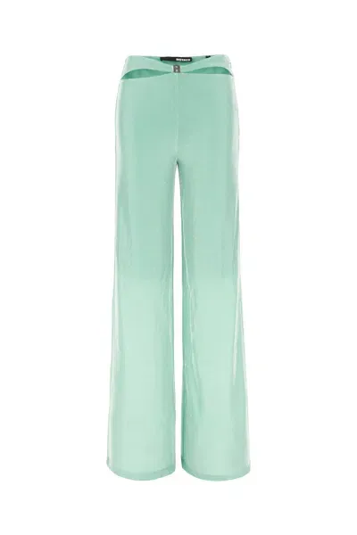 Rotate Birger Christensen Sea Green Nylon Blend Pants In 145416