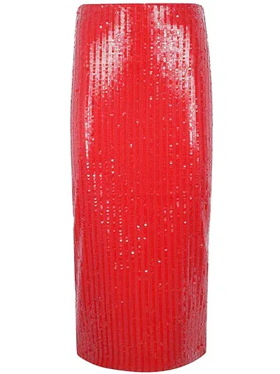 Rotate Birger Christensen Sequins Pencil Skirt In Red