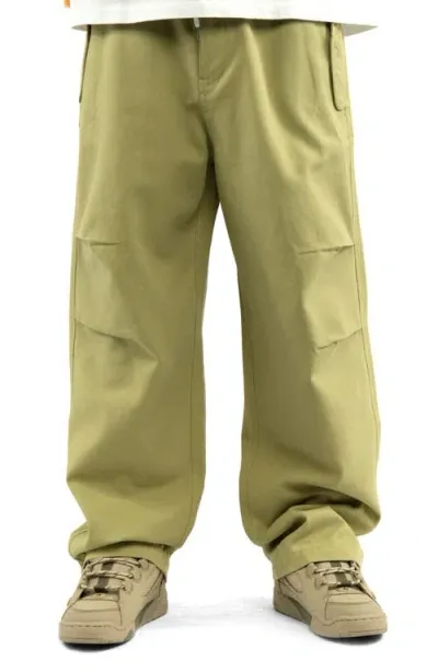 Round Two Cotton Twill Flight Pants In Pale Green