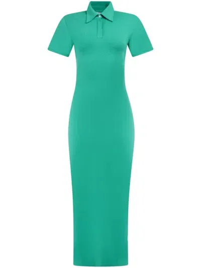 Rowen Rose Jersey Polo Dress In Green