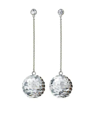 Roxanne Assoulin Disco Inferno Sequinned Drop Earrings In Silver