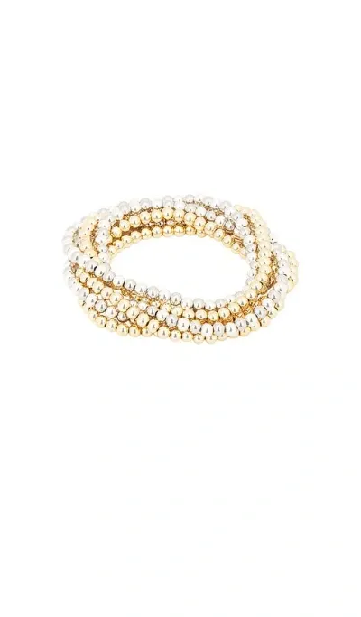 Roxanne Assoulin Mixed Metals Baby Bubble Set Bracelet In Gold