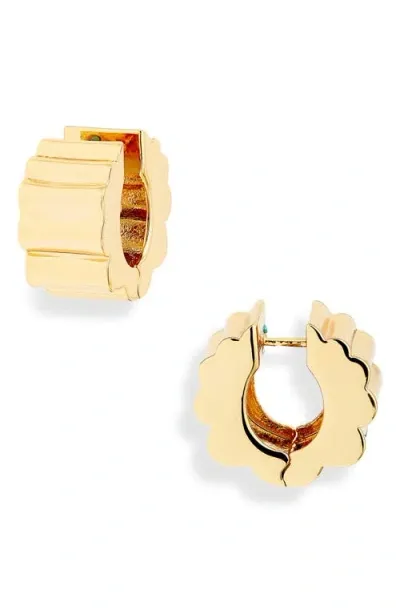 Roxanne Assoulin Posh Ripple Huggie Hoop Earrings In Gold