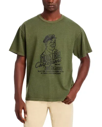 Roy Rogers X Dave's New York Industrial Fade Print Tee - Exclusive In Army Green