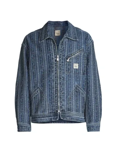 Roy Roger's X Dave's New York Work Short Jacket In Denim Jacquard