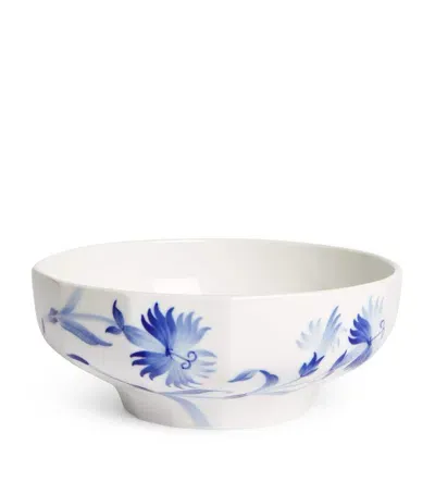 Royal Copenhagen Blomst Fragrant Carnation Bowl In Blue