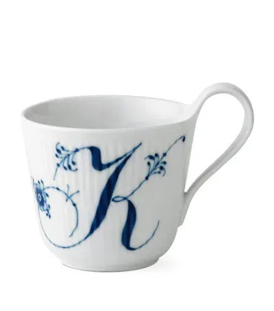 Royal Copenhagen Porcelain Fluted Alphabet Mug In White