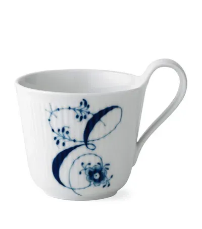 Royal Copenhagen Porcelain Fluted Alphabet Mug In Blue