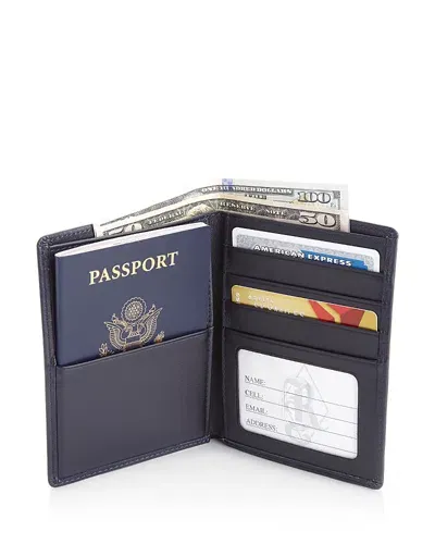 Royce New York Leather Rfid-blocking Passport Case & Wallet In Black