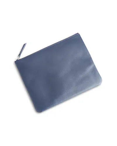 Royce New York Leather Travel Pouch In Blue