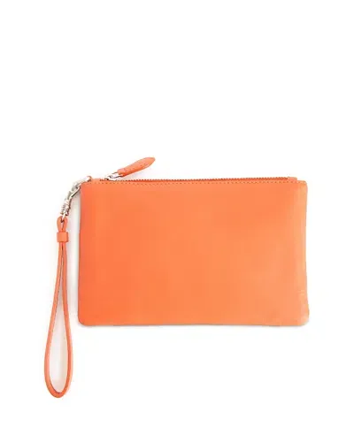 Royce New York Leather Wristlet In Orange