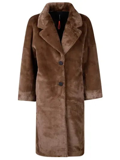 Rrd - Roberto Ricci Design Eco Fur Kimono Coat Wom Jkt In Brown