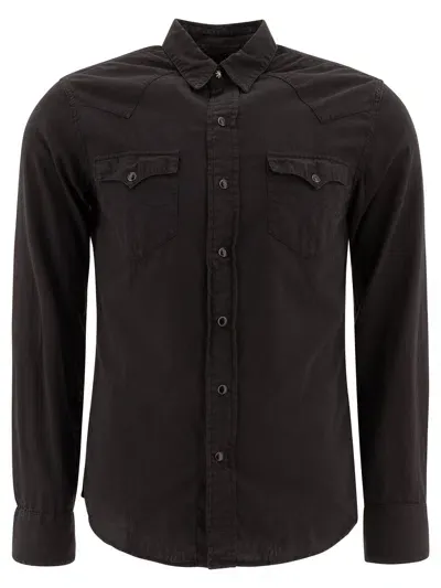 Rrl Sawtooth West Denim Shirt In Black