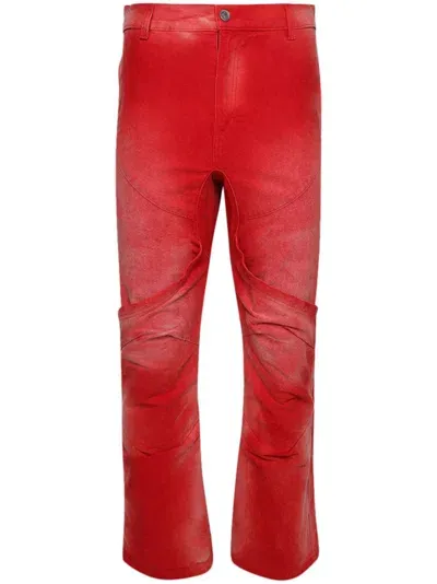 Rrr123 Washed Straight-leg Jeans In Red