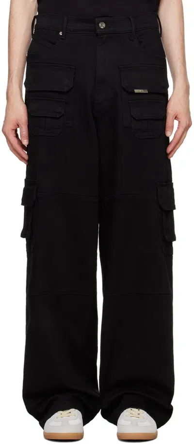 Rta Black Roman Denim Cargo Pants