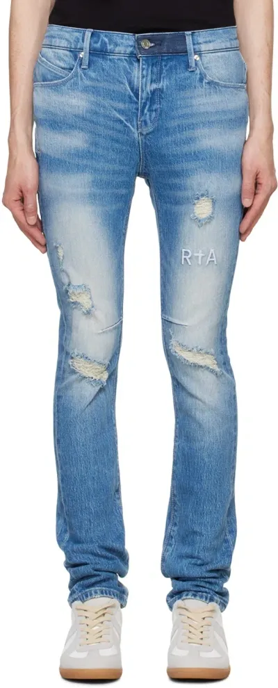 Rta Blue Clayton Skinny Jeans In Ripped Medium Blue