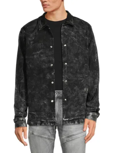 Rta Black Parlan Denim Jacket In Grey