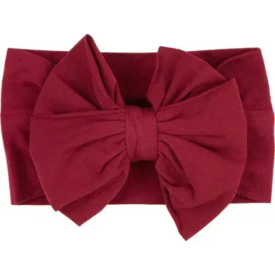 Rufflebutts Babies'  Girls Big Bow Headband In Dark Cherry