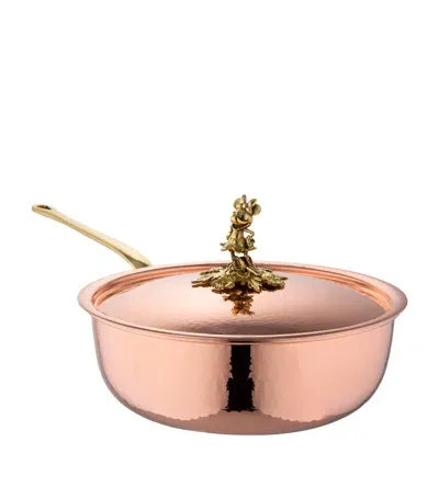 Ruffoni Historia Hammered Copper Disney Minnie Mouse Chef's Pan With Lid In Pink