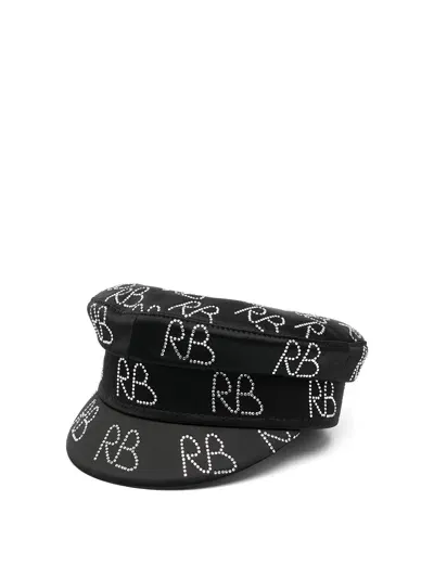 Ruslan Baginskiy Baker Boy Logo Strass Hat In Black