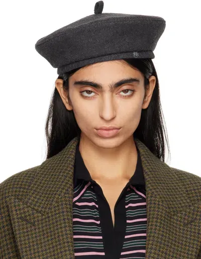 Ruslan Baginskiy Gray Wool-blend Beret In Grey