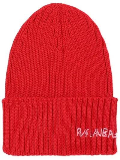 Ruslan Baginskiy Logo-embroidered Beanie In Red