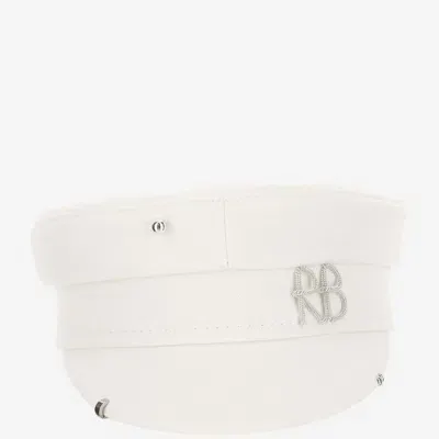 Ruslan Baginskiy Monogrammed Baker Boy Hat In White