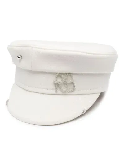 Ruslan Baginskiy White Twill Appliqué Logo Hat In Neutrals