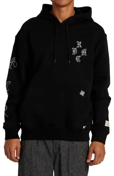 Rvca Chef's Kiss Fleece Hoodie In Black