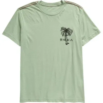 Rvca Kids' Pommier Palms Graphic T-shirt In Granite Green