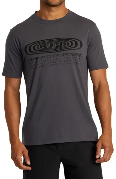 Rvca Ripple Logo Graphic Performance T-shirt In Slate