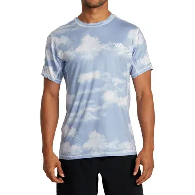 Rvca Sport Vent Logo Graphic T-shirt In Digi Clouds