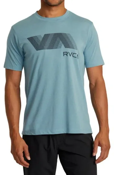 Rvca Va Blur Performance Graphic Tee In Haze