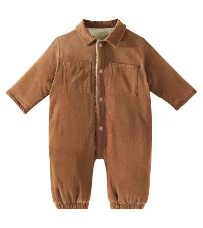 Rylee + Cru Baby Cotton Corduroy Jumpsuit In Brown