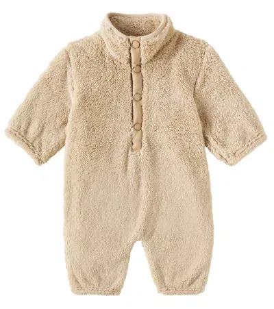 Rylee + Cru Baby Fuzzy Teddy Onesie In Gold