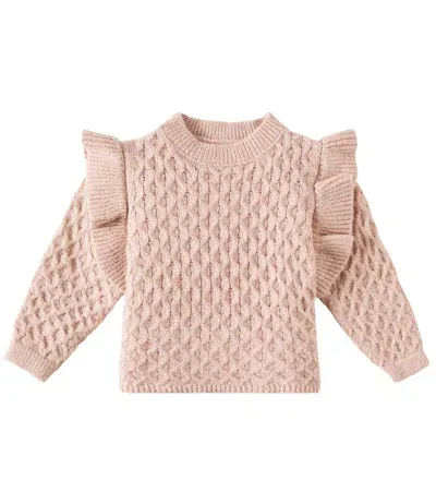 Rylee + Cru Baby La Reina Ruffled Sweater In Rose