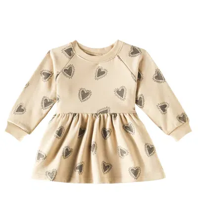 Rylee + Cru Baby Printed Cotton-blend Dress In Sand