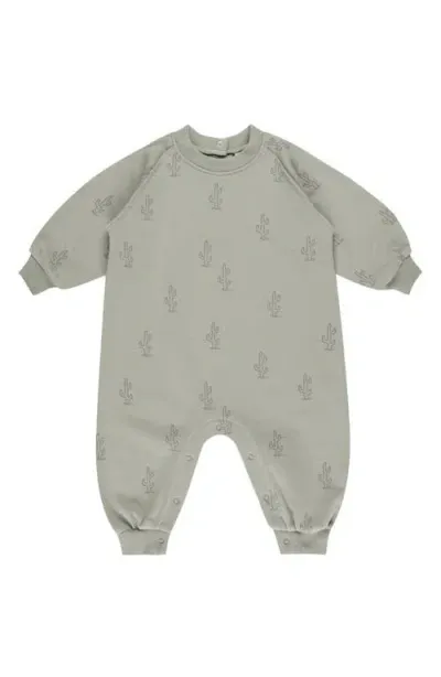 Rylee + Cru Cactus Cotton Blend French Terry Romper Baby) In Laurel