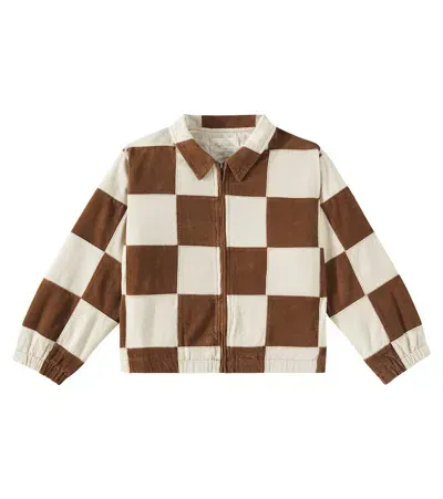 Rylee + Cru Kids' Checked Cotton Jacket In Neutrals