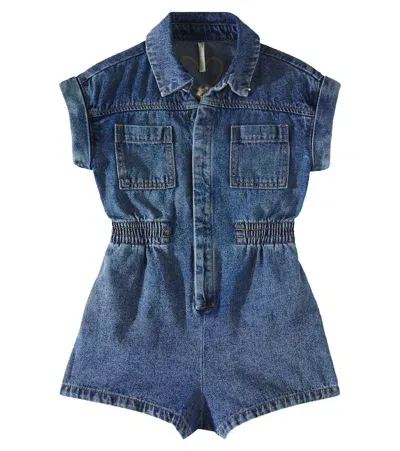 Rylee + Cru Kids' Denim Playsuit In Blue