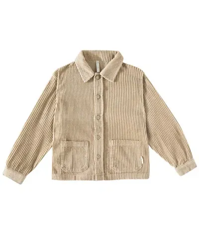 Rylee + Cru Kids' Enzo Cotton Overshirt In Beige