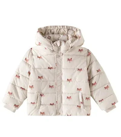 Rylee + Cru Kids' Foxes Hooded Jacket In Stone