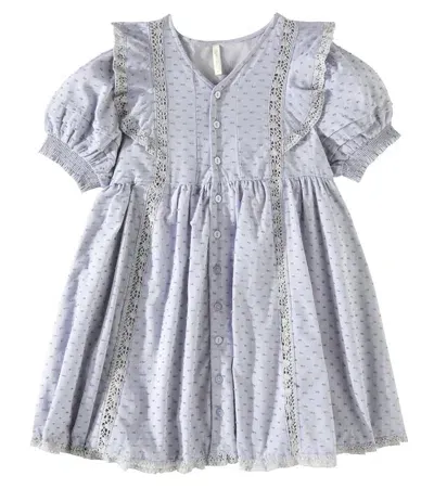 Rylee + Cru Kids' Lana Ruffled Cotton Dress In Blue